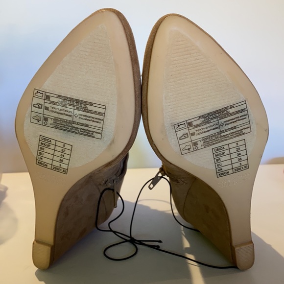 ๐๏ธ๐๏ธ๐๏ธ Forever 21 Beige Boots/Wedge/High/Shoes sz 5, NWT - Picture 5 of 6